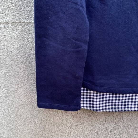 Izod 2-fer Button Accent Peacoat Sweatshirt Blue Gingham Plaid Long Sleeve Sz XL - Picture 4 of 11